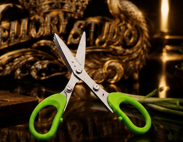 Multi-Layer Herb Scissors – Stainless Steel Kitchen Shears for Herbs, Green Onion & Spices
